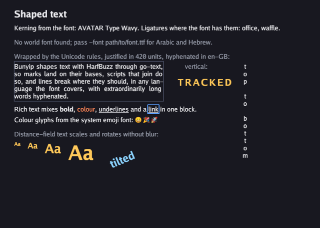 Shaped text